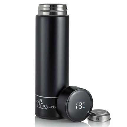 Termos z wyświetlaczem LED Extralink Smart Travel Mug Czarny Kubek termiczny