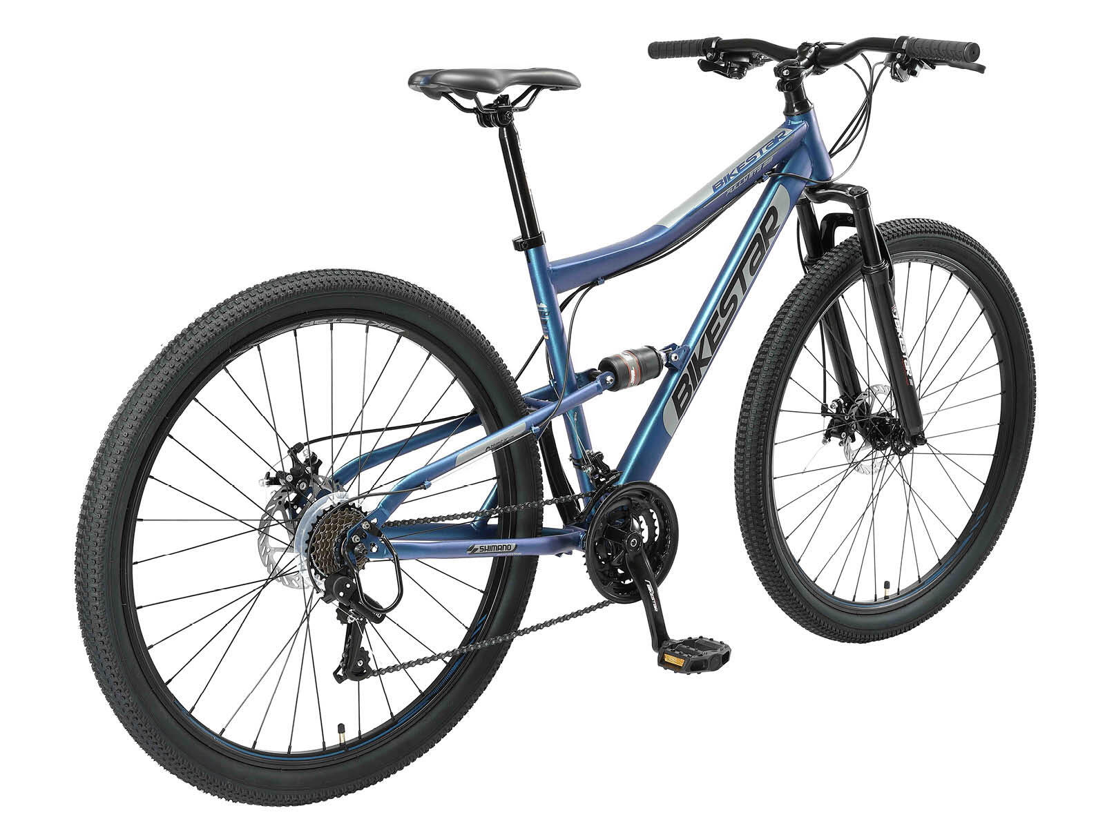 MTB fiets 29", volledig geveerde, 21 versnellingen, schijfremmen 3/6