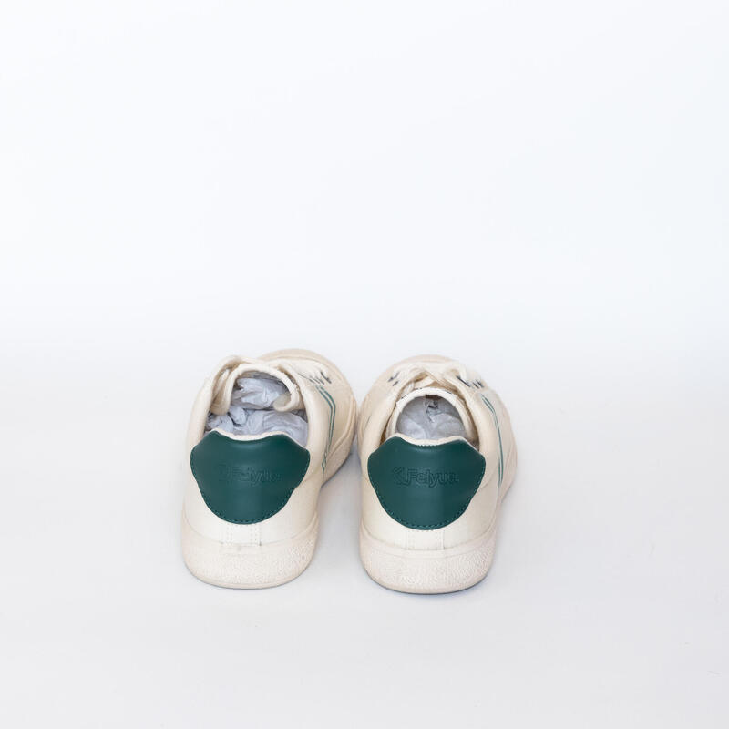 Vincent Rubber Sole Walking Exercise Sneakers - Beige x Green