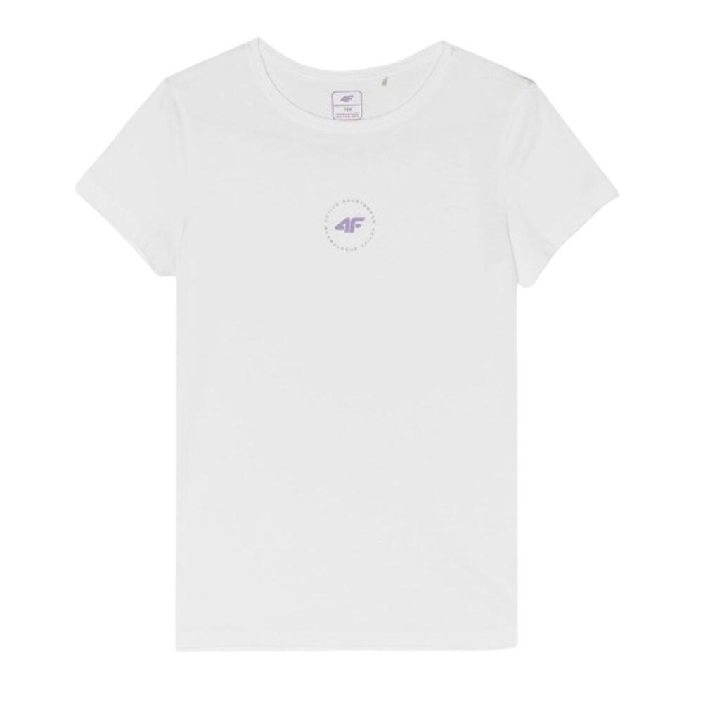 T-Shirt em Algodão de Educação Física Menina 4F TTSHF1111. Branco 4/4