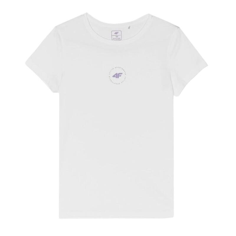 T-Shirt em Algodão de Educação Física Menina 4F TTSHF1111. Branco