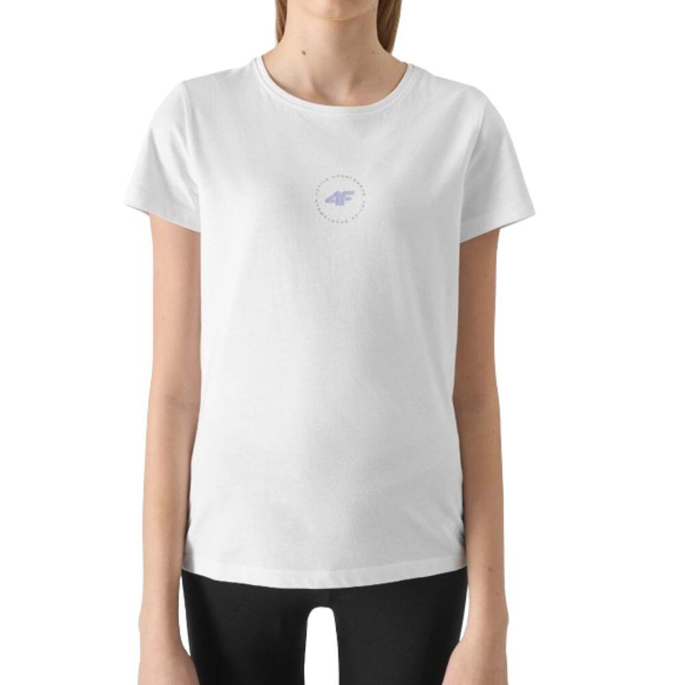 T-Shirt em Algodão de Educação Física Menina 4F TTSHF1111. Branco 1/4