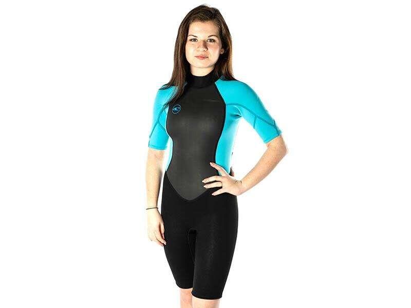Combinaison Surf Shorty  O'Neill Reactor Zip au dos  - Noir - Femme 6/7