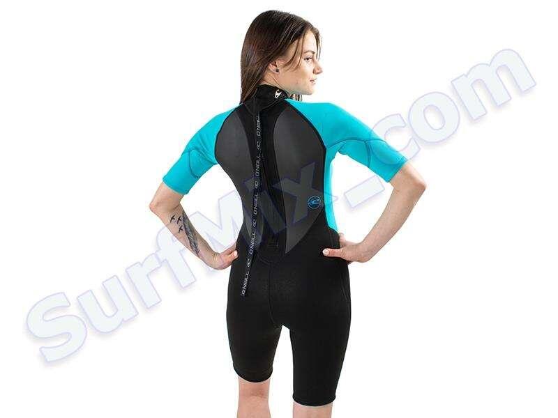 Combinaison Surf Shorty  O'Neill Reactor Zip au dos  - Noir - Femme 4/7