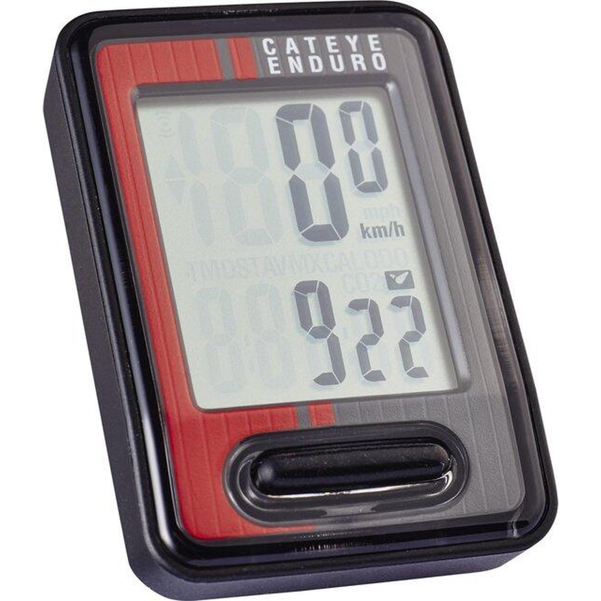 Cateye - Ordinateur De Vélo Enduro 8 - Compteur Vélo - Noir|rouge - Taille Unique - Decathlon