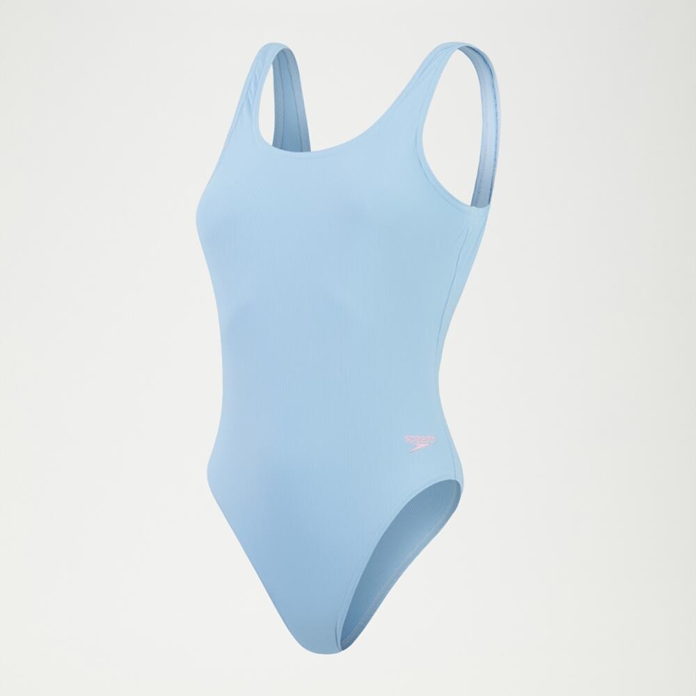 Maillot de bain Speedo pour femme, dos nu profond texturé - Bleu - Taille 40 5/7