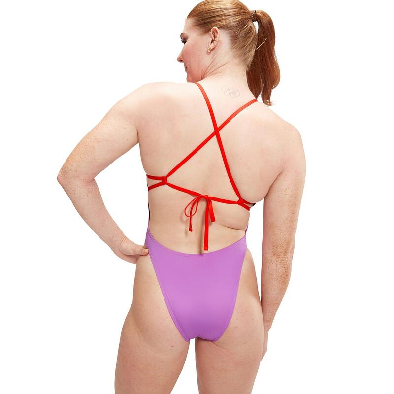 Maillot de bain femme Speedo Solid Tie Back Sweet Purple/Watermelon