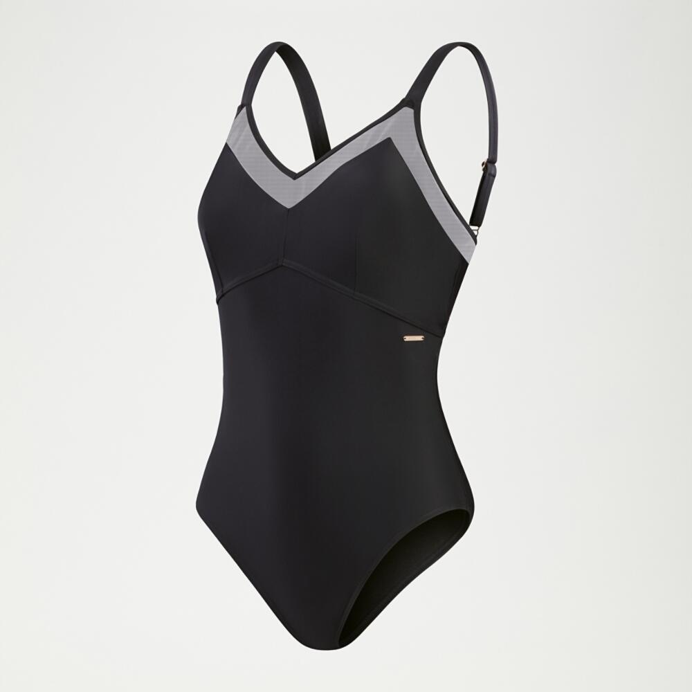 Womens Shaping Mesh Detail Swimsuit