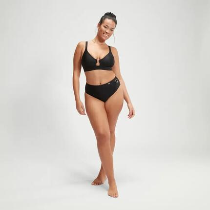 Haut De Maillot De Bain Uni À Bretelles Ajustables Style Triangle Femme (Noir)