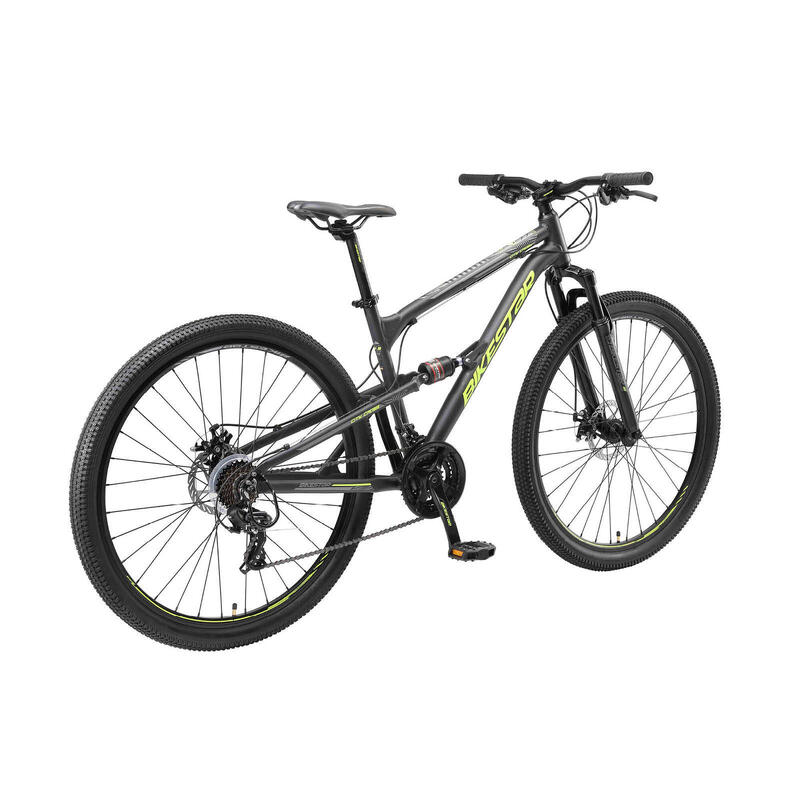 Bikestar Fully MTB Alu 29 Inch 21 Speed zwart/groen