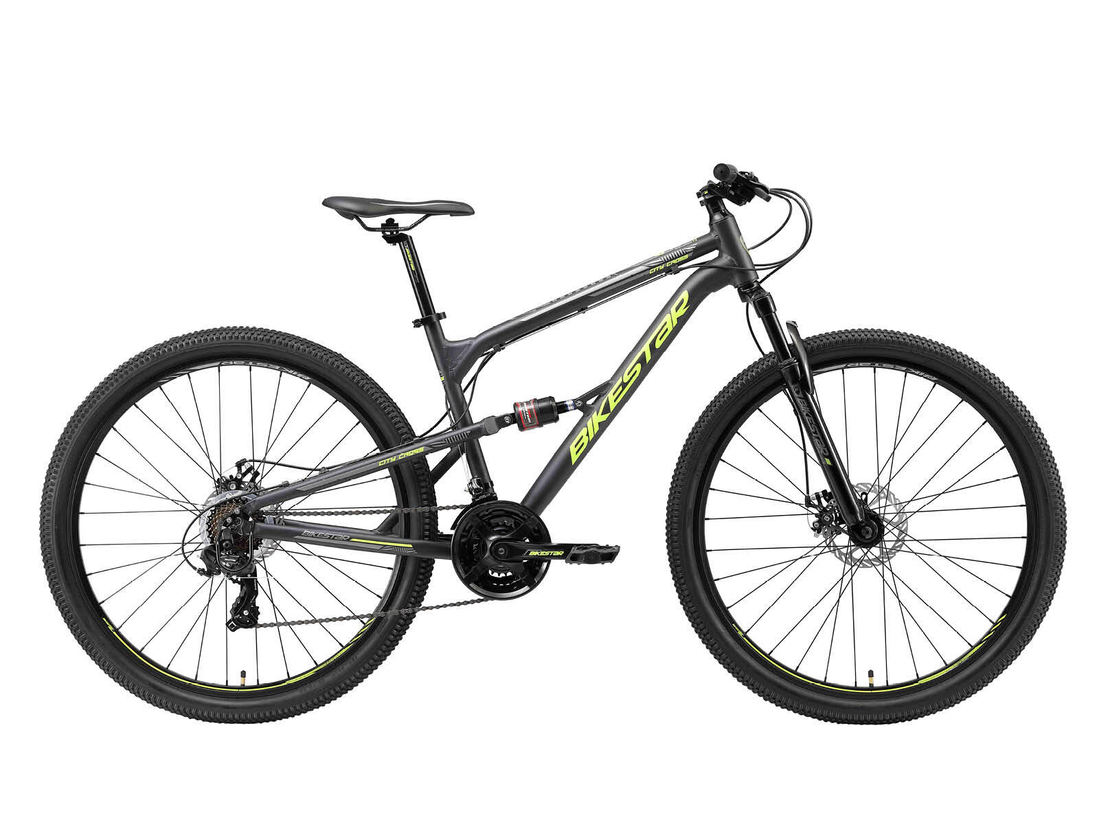 BIKESTAR MTB 29" alluminio, full suspension, 21 velocità, freno a disco