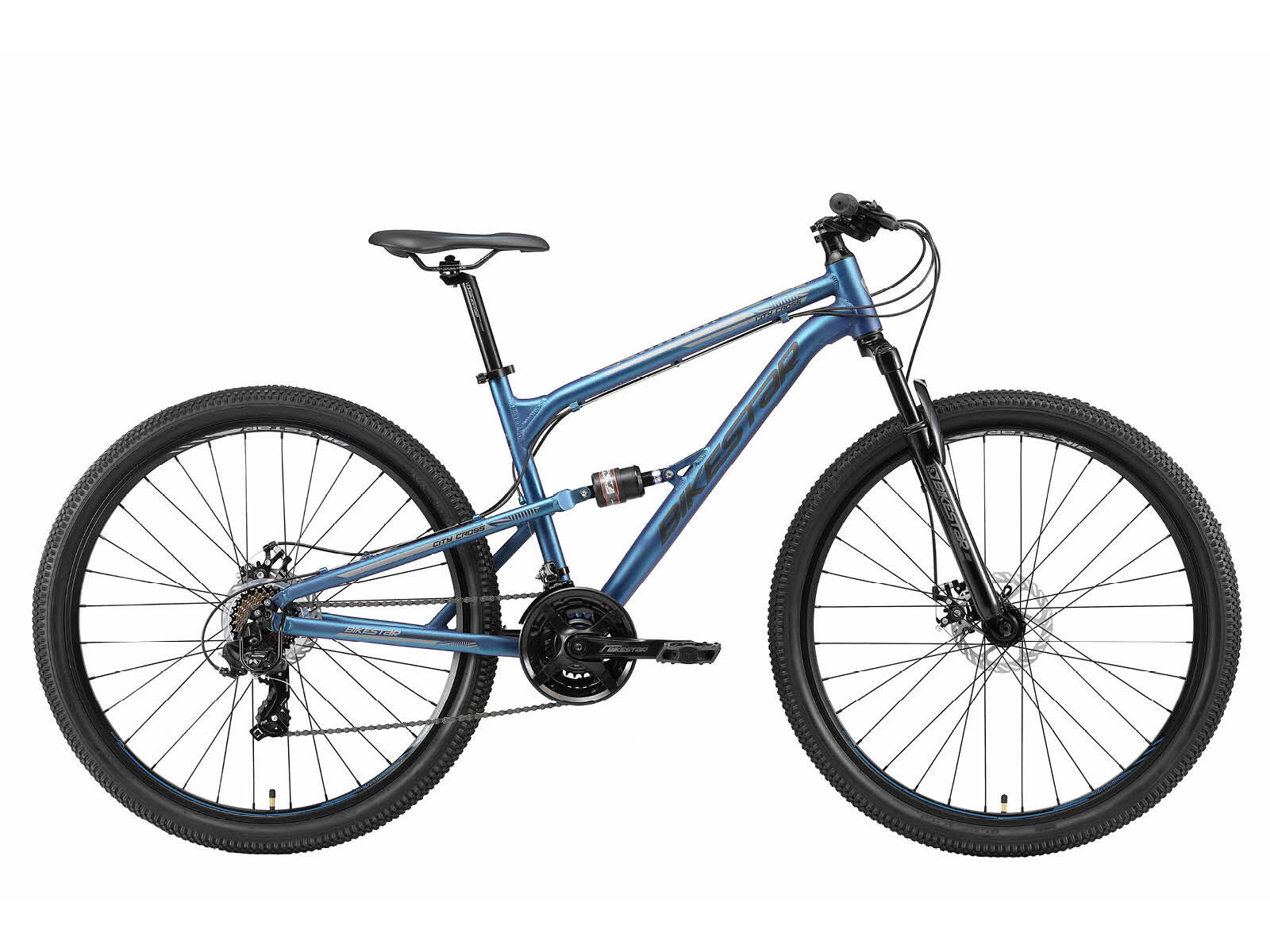 BIKESTAR MTB 29" alluminio, full suspension, 21 velocità, freno a disco