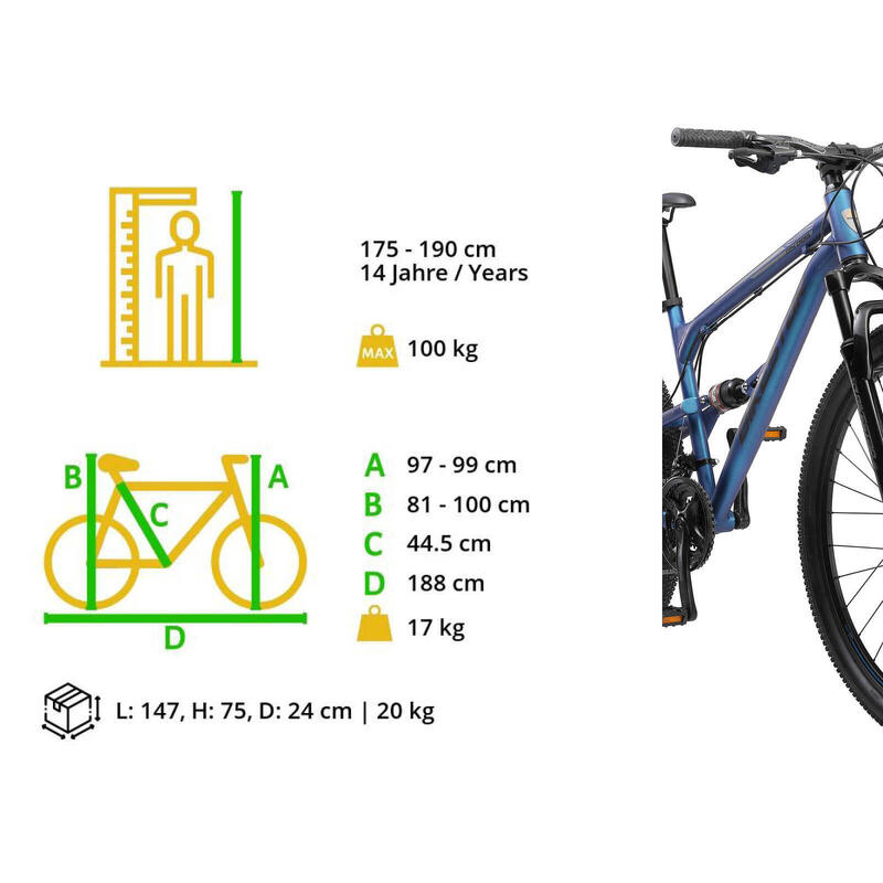 VTT aluminium tout suspendu 29" - Cross Country