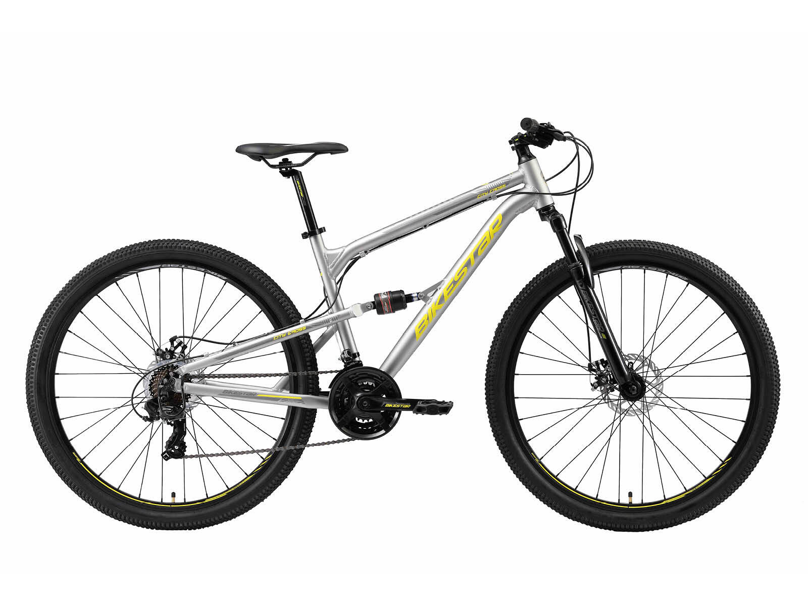 BIKESTAR Bikestar 29 Zoll Alu MTB Fully, 21 Gang, grau