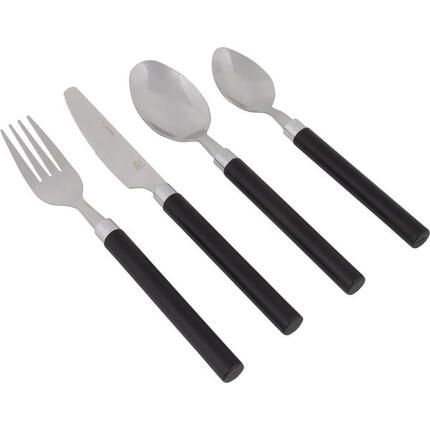 Couverts - RVS - 16 Pièces - 4 Personnes - Noir