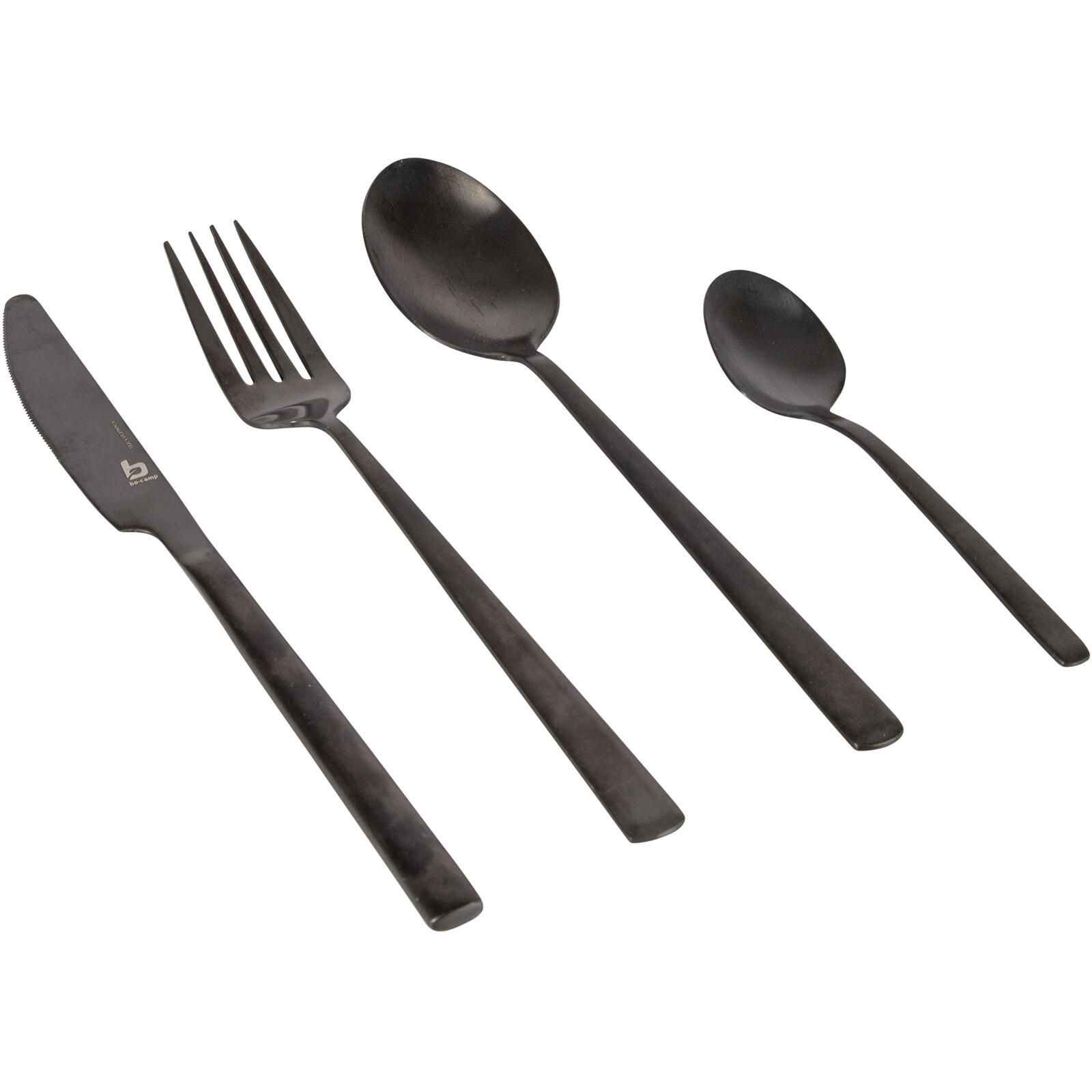 Bo-camp - Couverts De Camping Corson Set Voyage Table Acier Inoxydable 16pcs - Couvert - Noir - Taille Unique - Decathlon