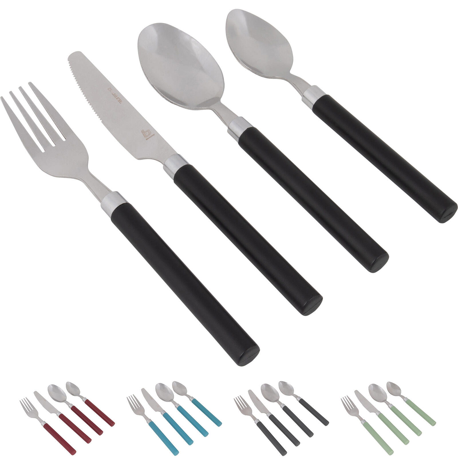 Set di posate da Campeggio viaggio Outdoor in acciaio inox 16 pezzi 2/5