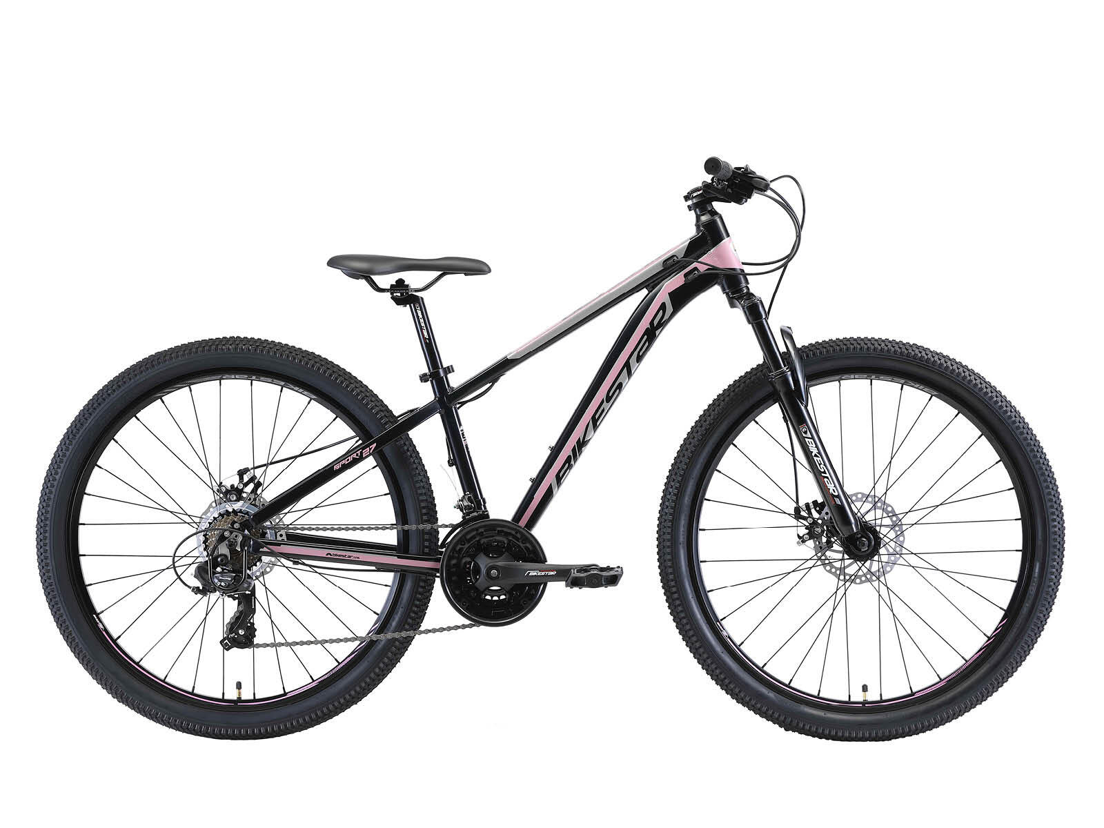 BIKESTAR Bikestar 27,5 Zoll, 21 Gang Hardtail Sport MTB, blau / pink