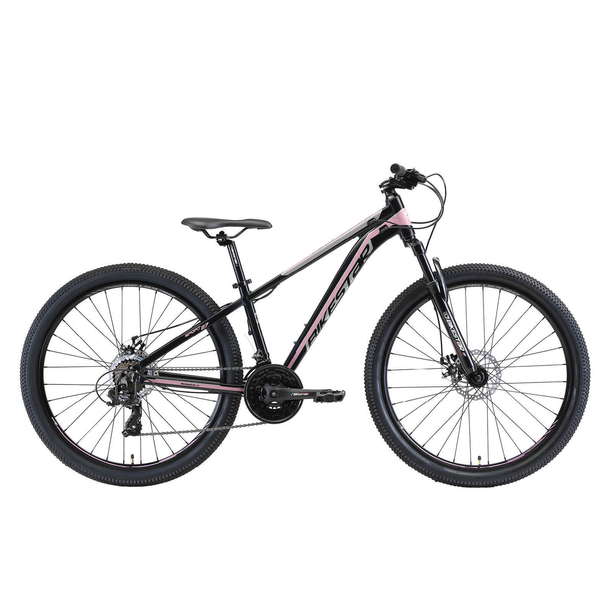 Bikestar - Vtt 27.5" Aluminium, Semi-rigide, 21 Vitesses, Frein À Disque - Vélo Tout Terrain - Bleu|rose - S - Decathlon