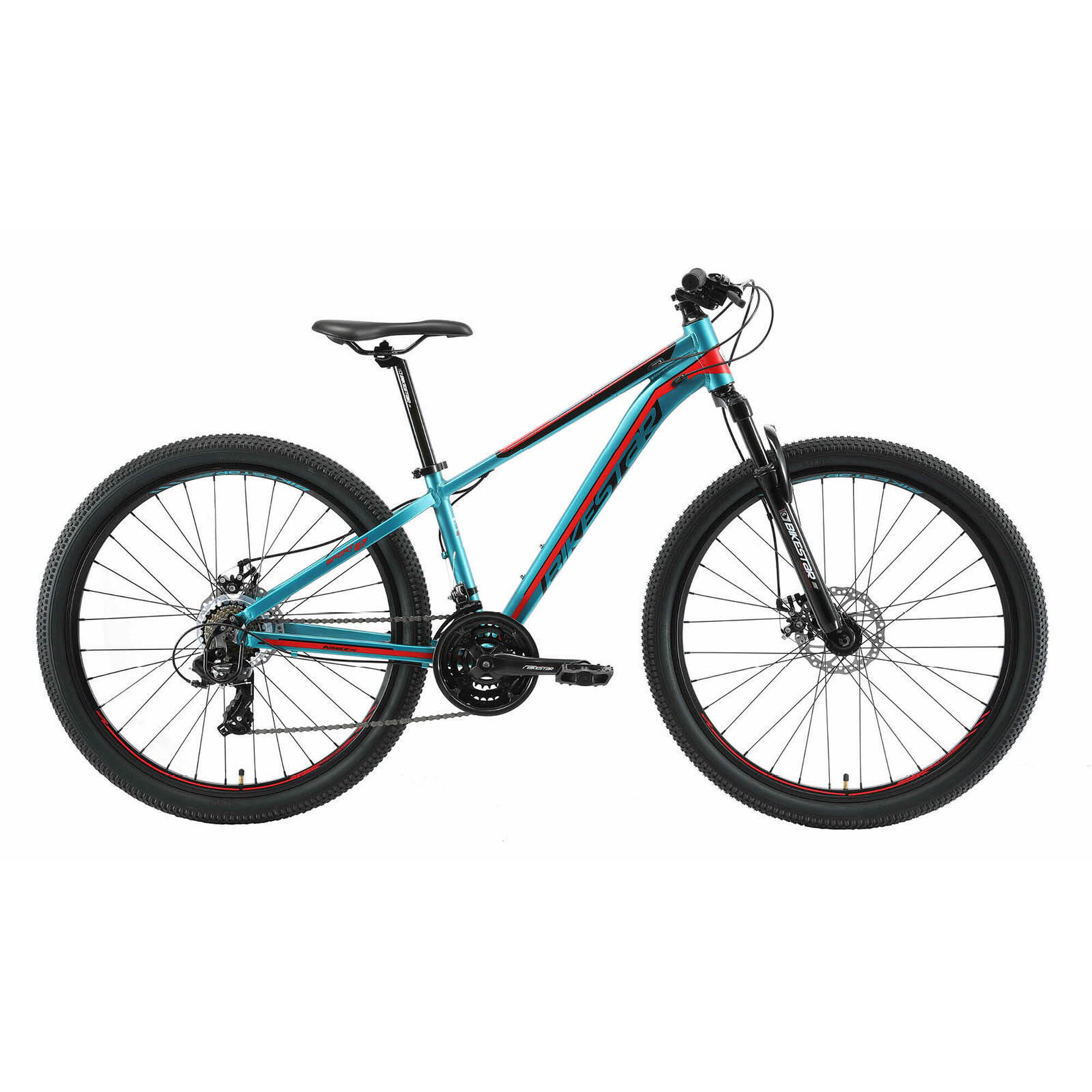 Bikestar - Vtt 27.5" Aluminium, Semi-rigide, 21 Vitesses, Frein À Disque - Vélo Tout Terrain - Bleu|rouge - S - Decathlon