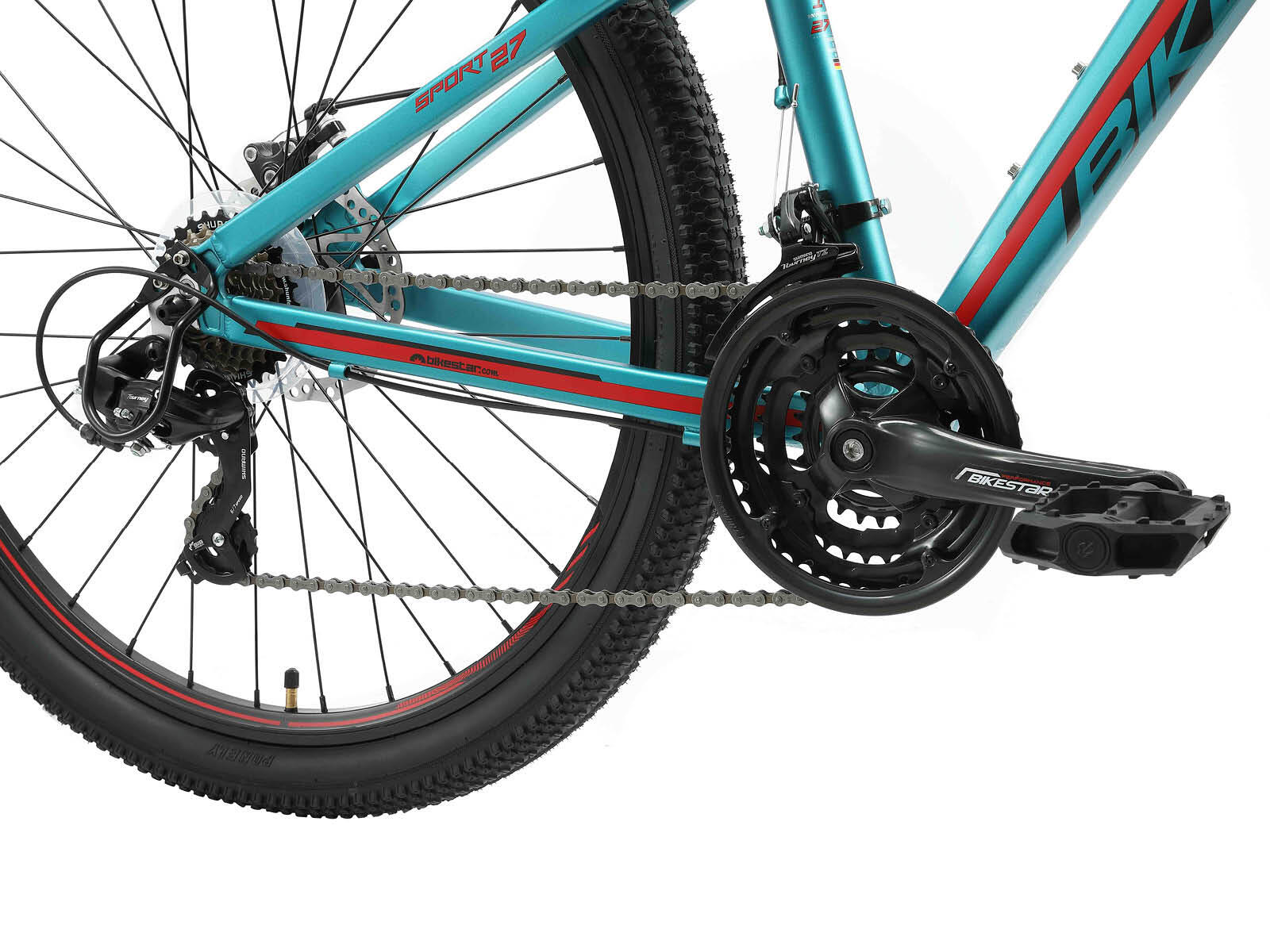 Bikestar Hardtail MTB Alu Sport S 27.5 Inch 21 Speed Turquoise 5/6