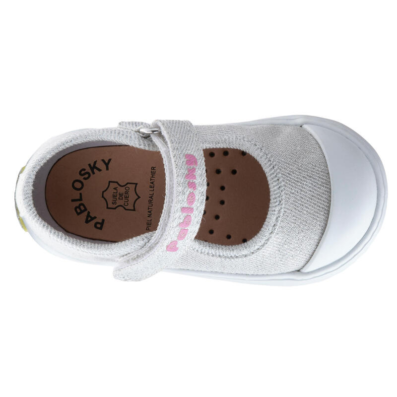 Zapatillas de marcha Pablosky Blancos para bebé niña de tejido