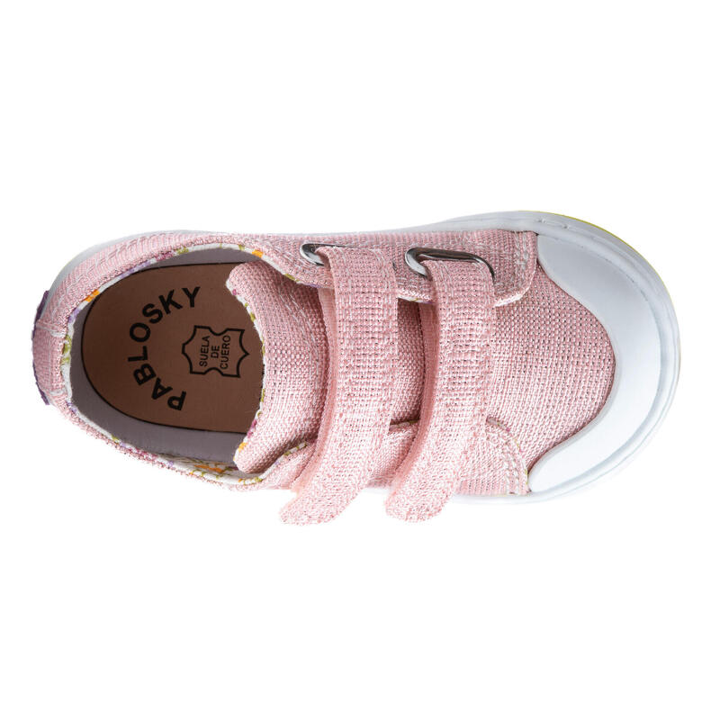 Zapatillas de marcha Pablosky Rosas y lilas para bebé niña de tejido