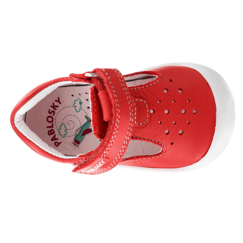 Zapatillas de marcha Pablosky Rojos para bebé unisex de piel