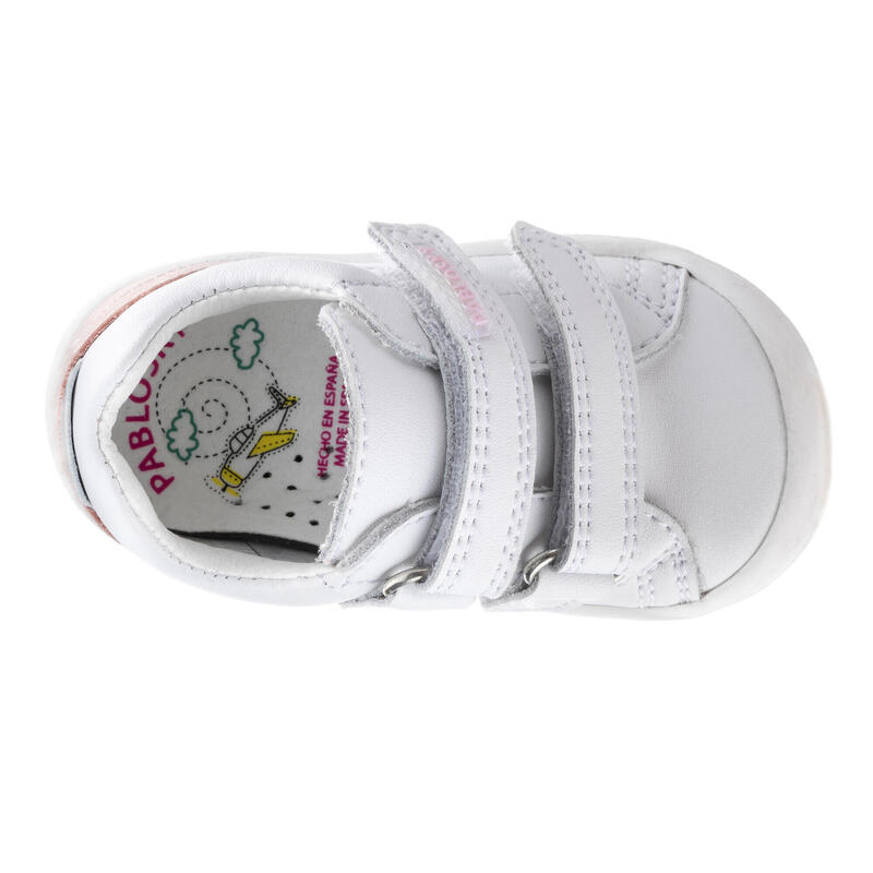 Zapatillas de marcha Pablosky Blancos para bebé niña de piel