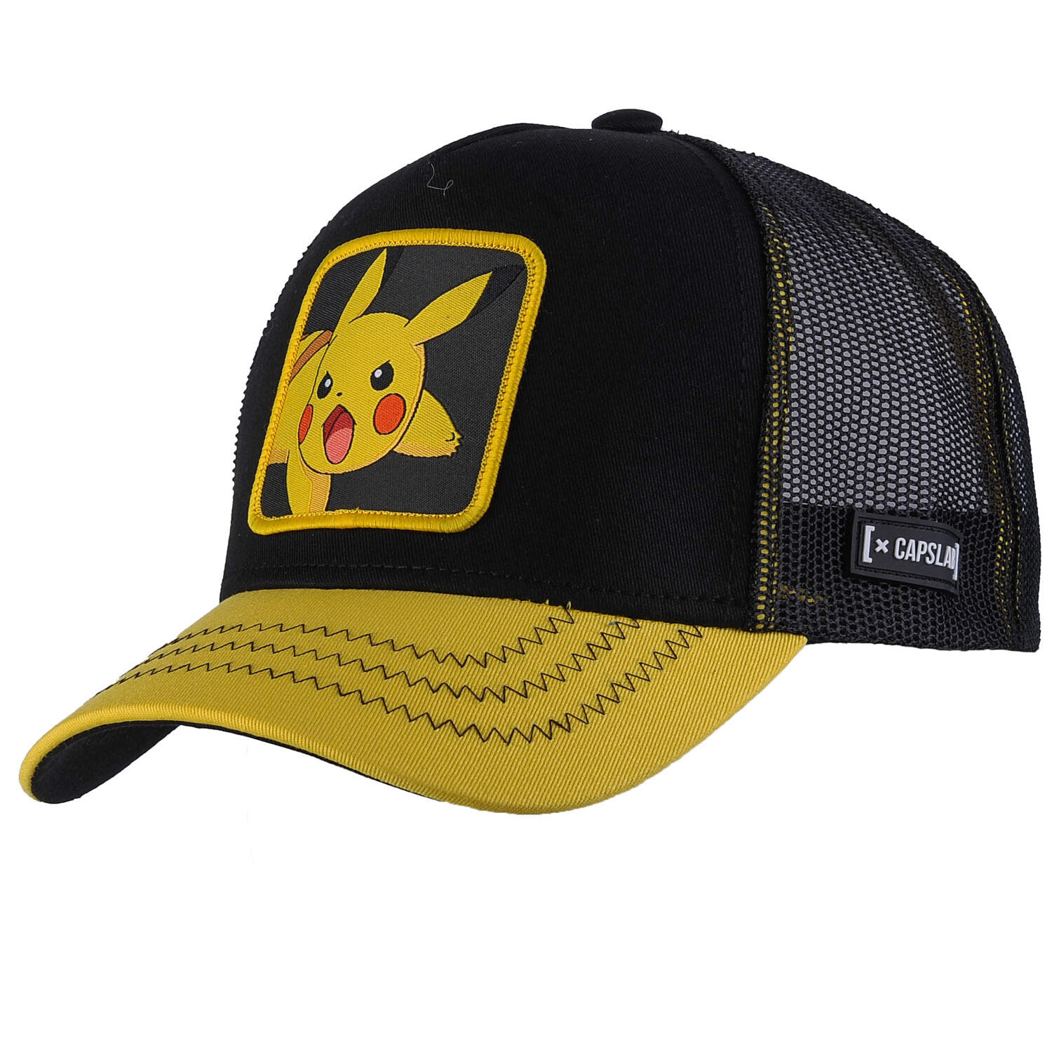 Capslab - Casquette Capslab Trucker Pokemon Pikachu Noir Visière Jaune - Casquette - Jaune|multicolore - Taille Unique - Decathlon