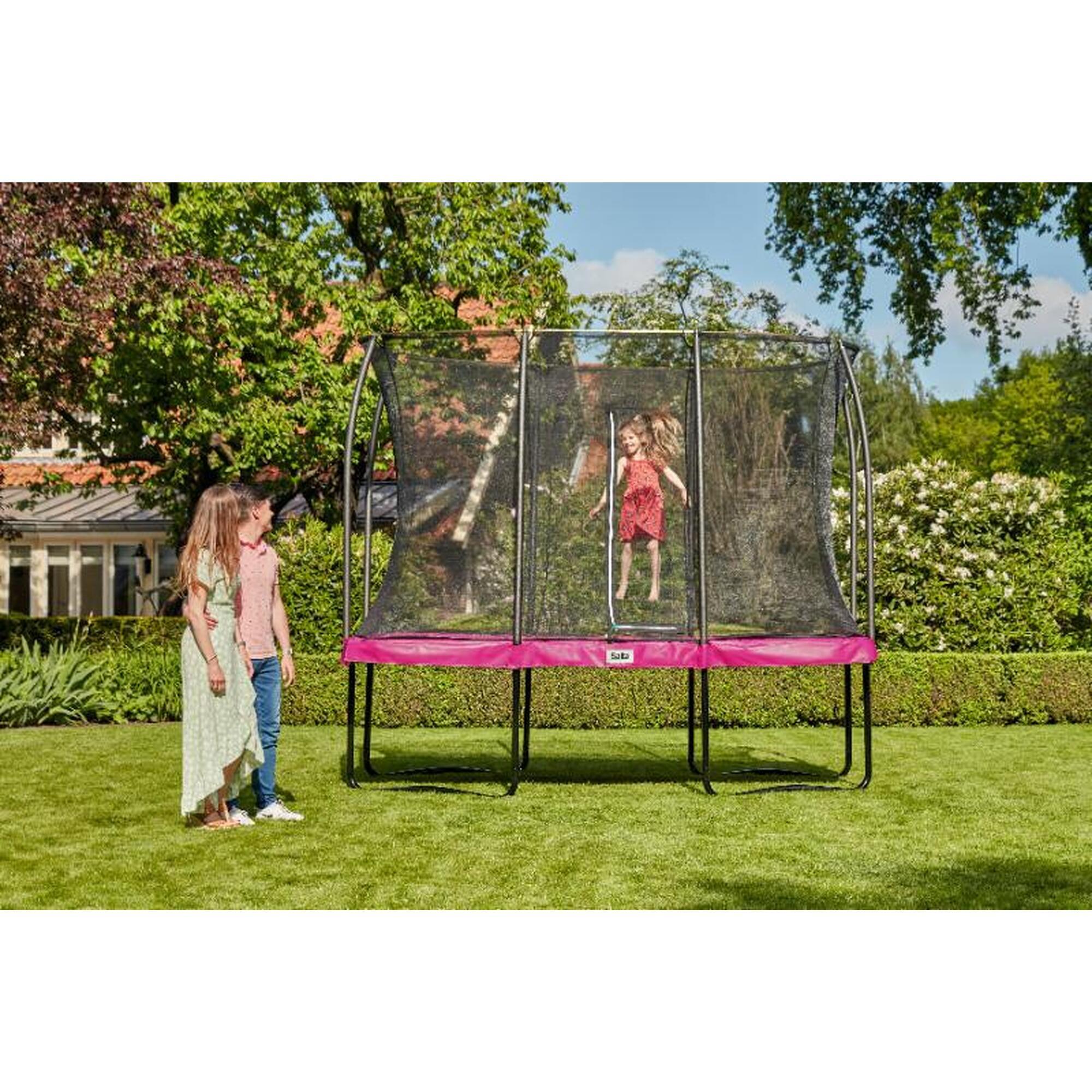 Trampolin - Comfort Edition - 214 x 153 cm - Rechteckig Rosa