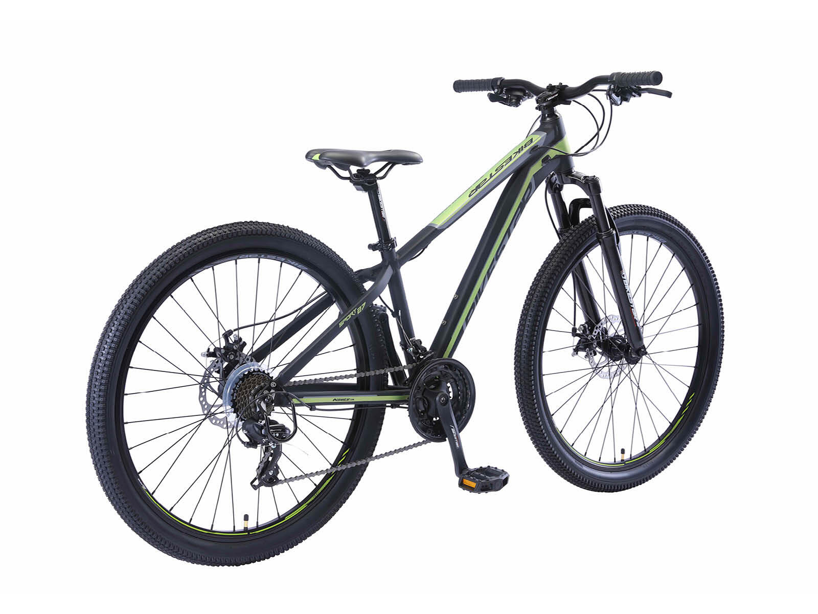 Bikestar Hardtail MTB Alu Sport S 27.5 inch 21 speed Zwart/groen 3/6