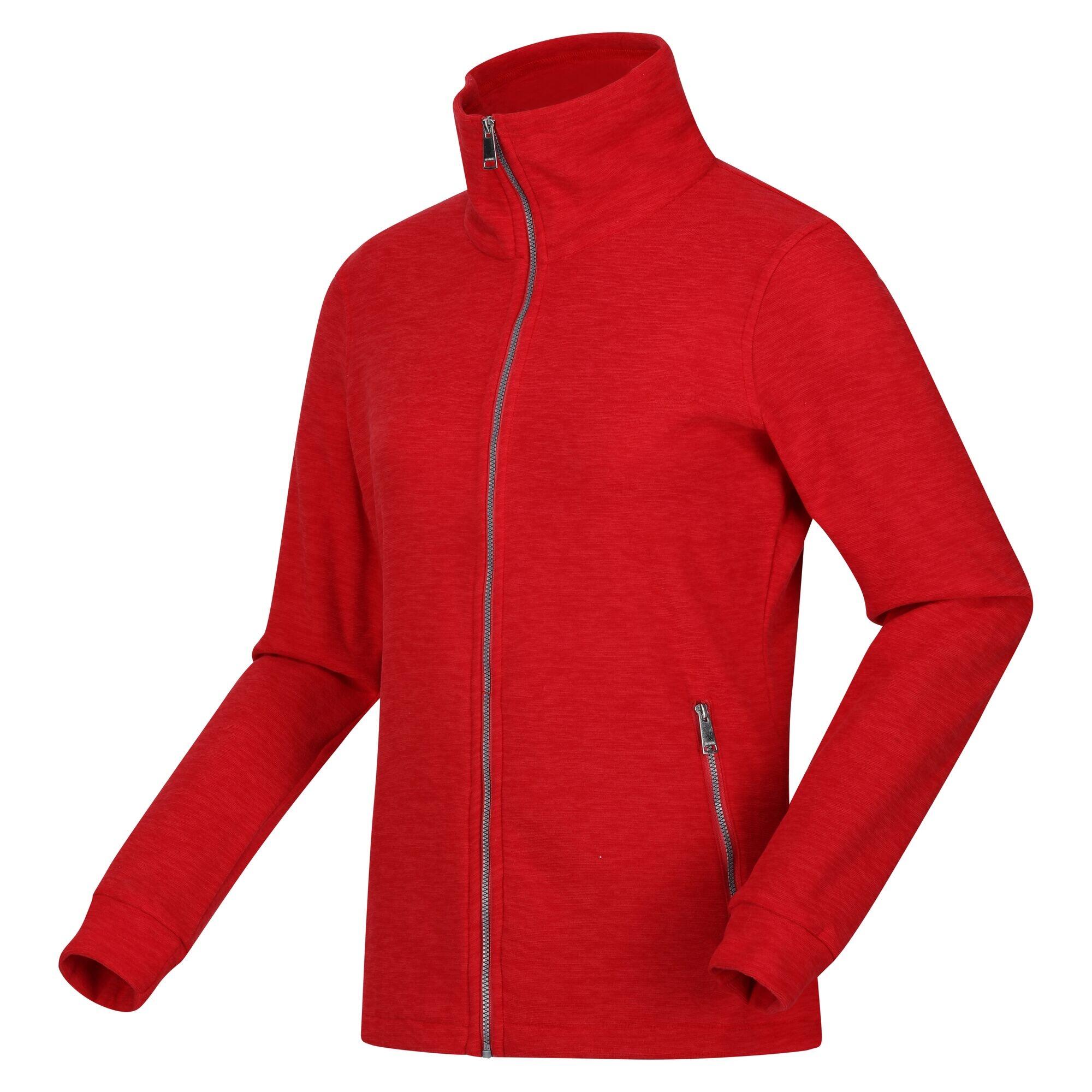 Womens/Ladies Azaelia Marl Full Zip Fleece Jacket (Miami Red) 3/5