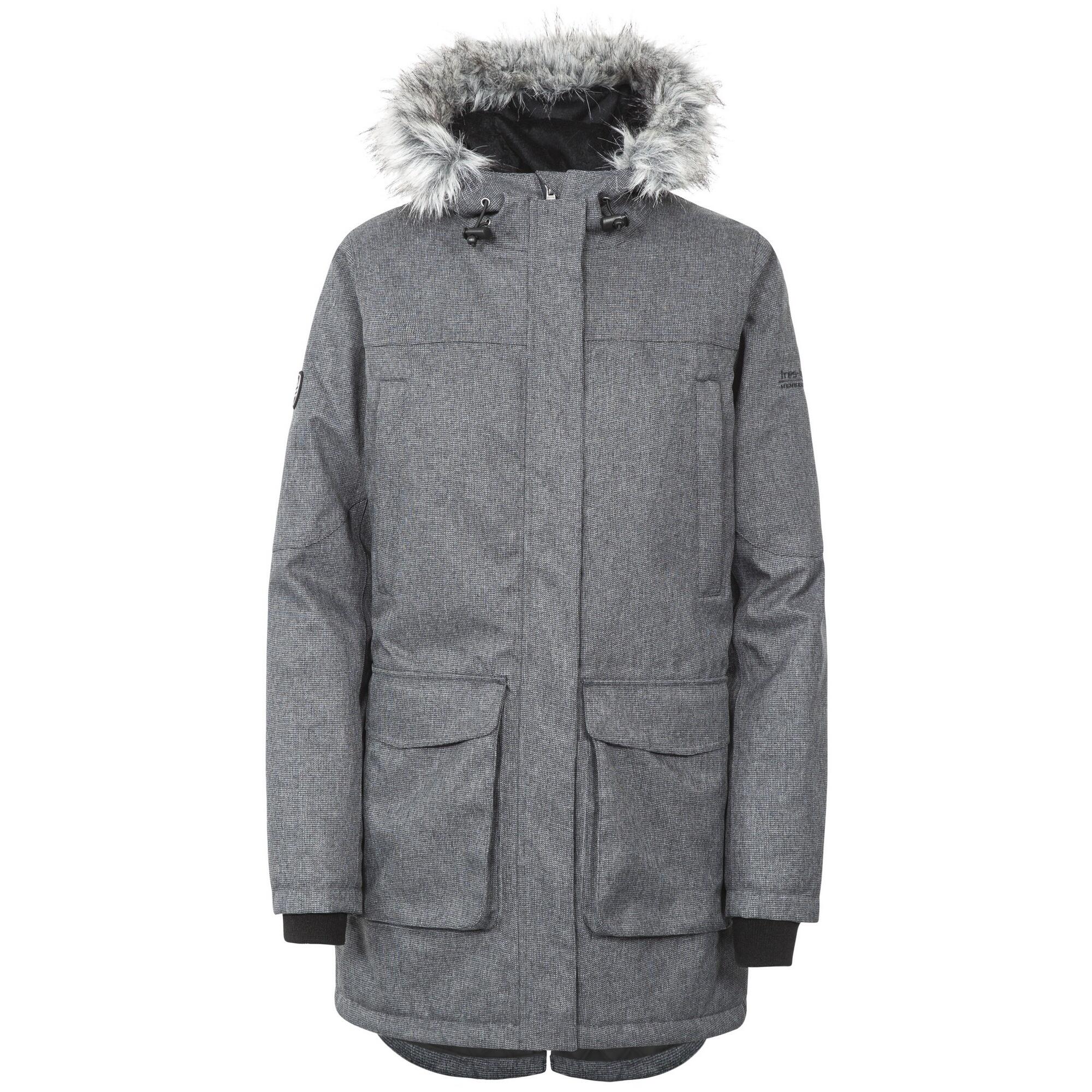 TRESPASS Womens/Ladies Thundery Waterproof Jacket (Black/Silver Grey)