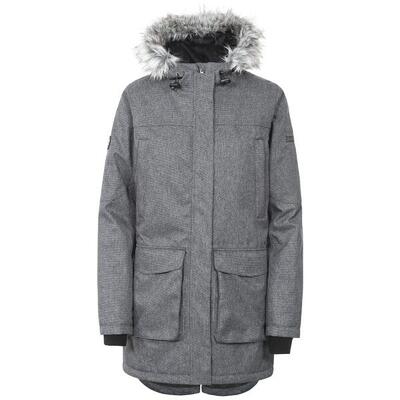 Thundery Giacca Lunga Impermeabile Donna Trespass Nero/Grigio