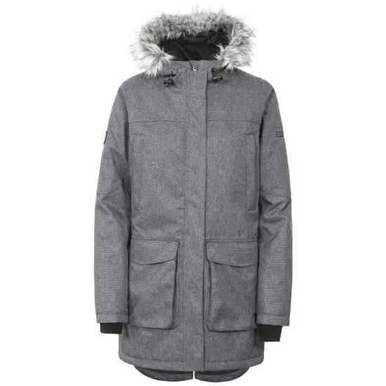 Thundery Giacca Lunga Impermeabile Donna Trespass Nero/Grigio