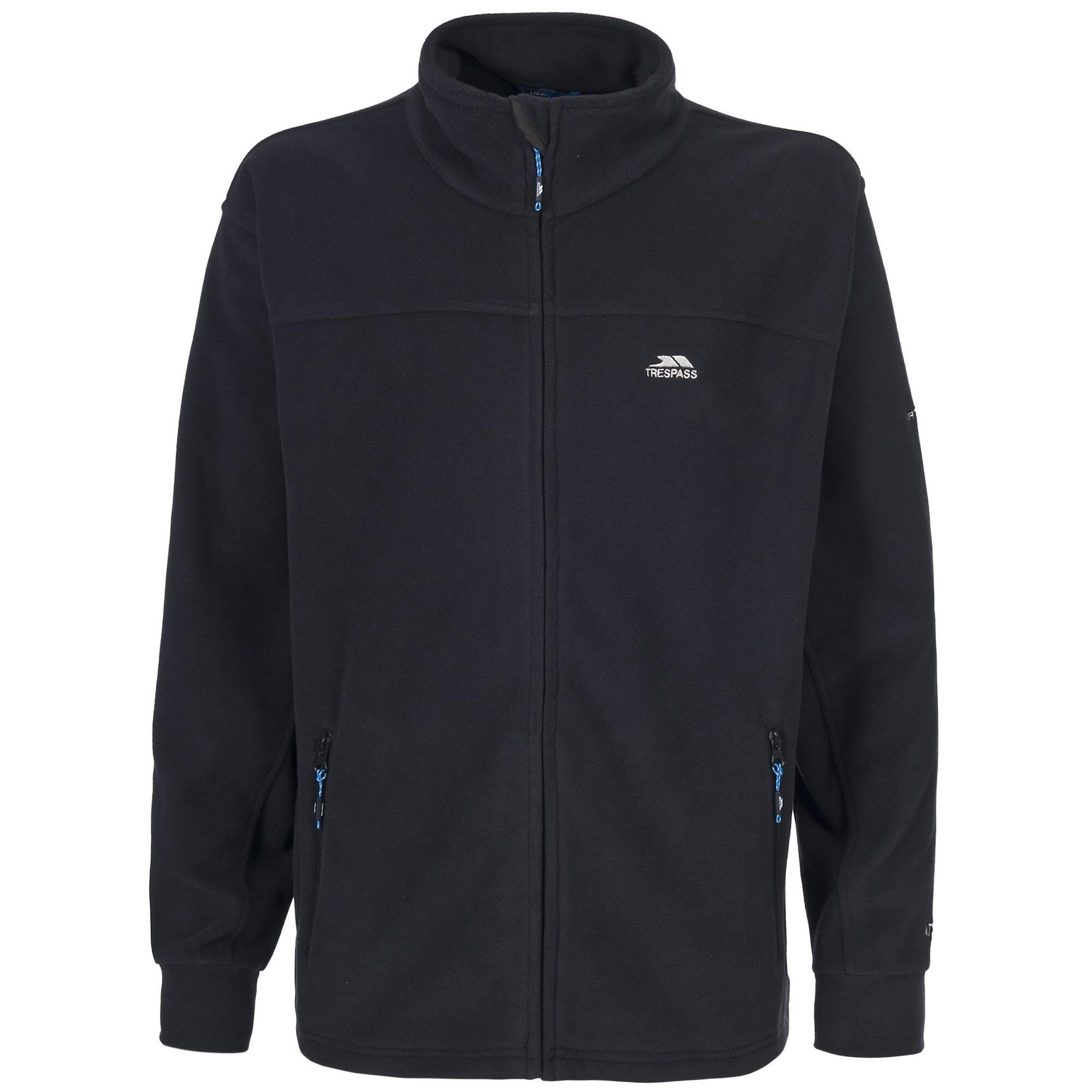 TRESPASS Mens Bernal Full Zip Fleece Jacket (Black)