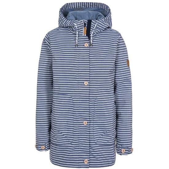Regenjacke Offshore mit Kapuze, wasserfest Damen Marineblau gestreift