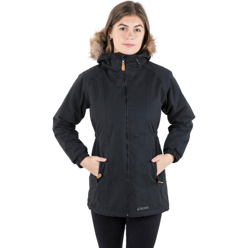 Womens/Ladies Celebrity Insulated Longer Length Parka Jacket (Black)