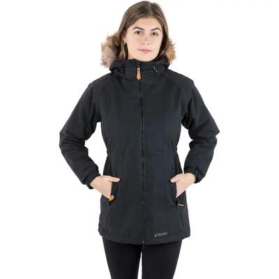 Dames celebrity geïsoleerd extra lange parka jas (zwart)