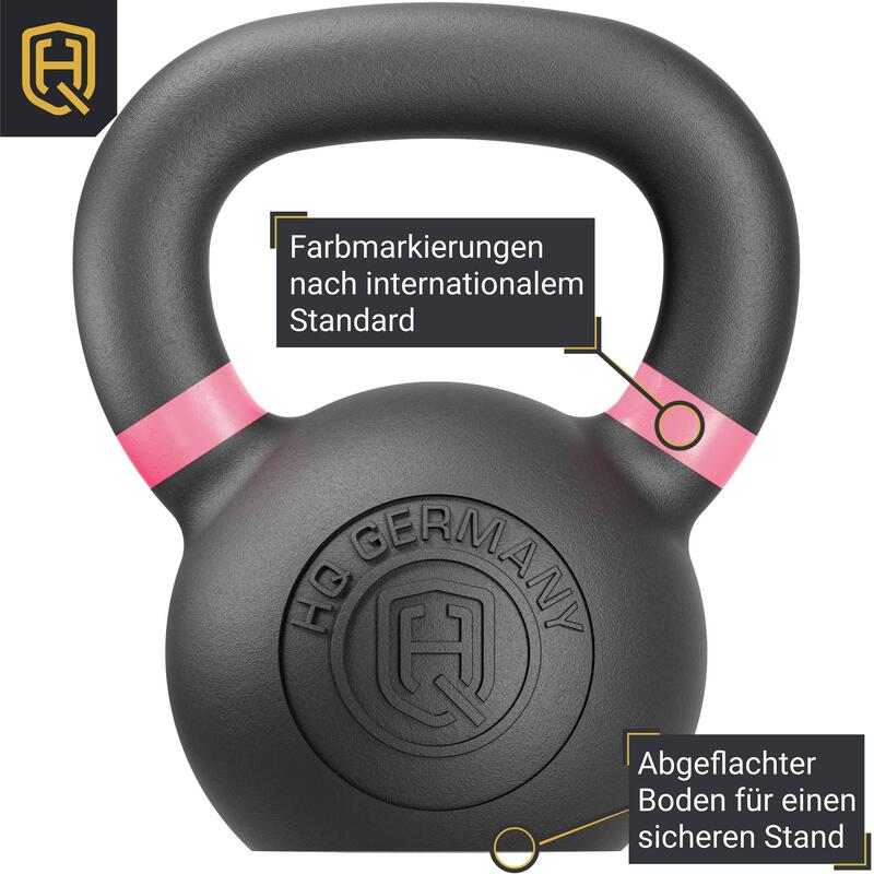 HQ Germany® Powdercoat Kettlebell | Vollguss | 2-32kg | Starter-Sets