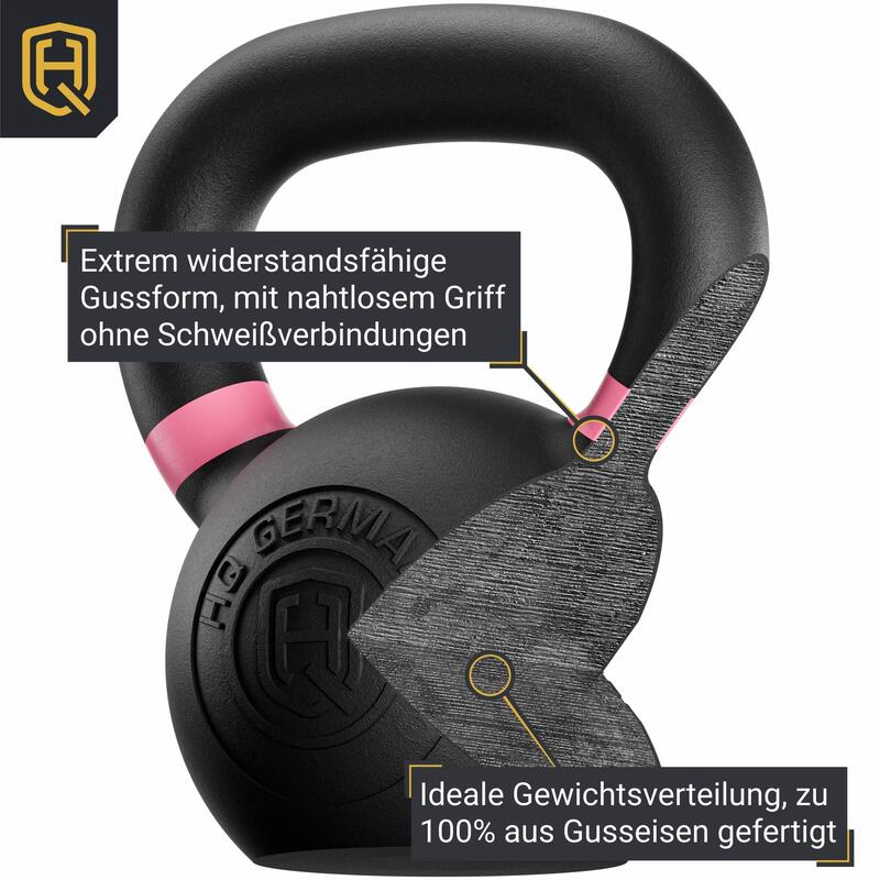 HQ Germany® Powdercoat Kettlebell | Vollguss | 2-32kg | Starter-Sets