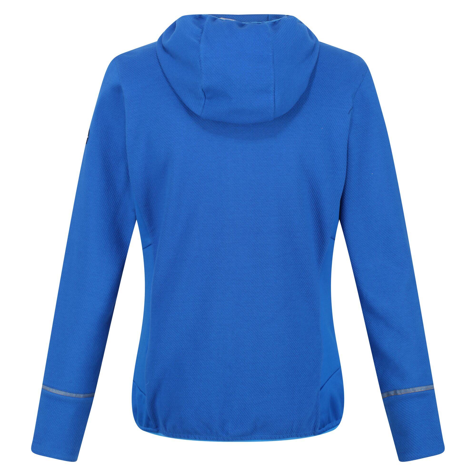 Womens/Ladies Textured Fleece Full Zip Hoodie (Lapis Blue/Sonic Blue) 2/5