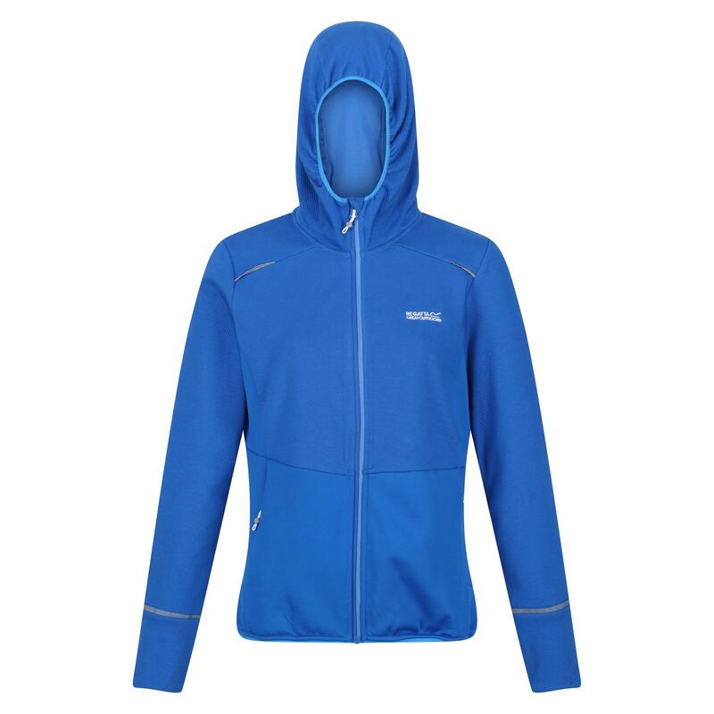 Dames Textured Fleece Full Zip Hoodie (Lapis Blauw/Sonisch Blauw)