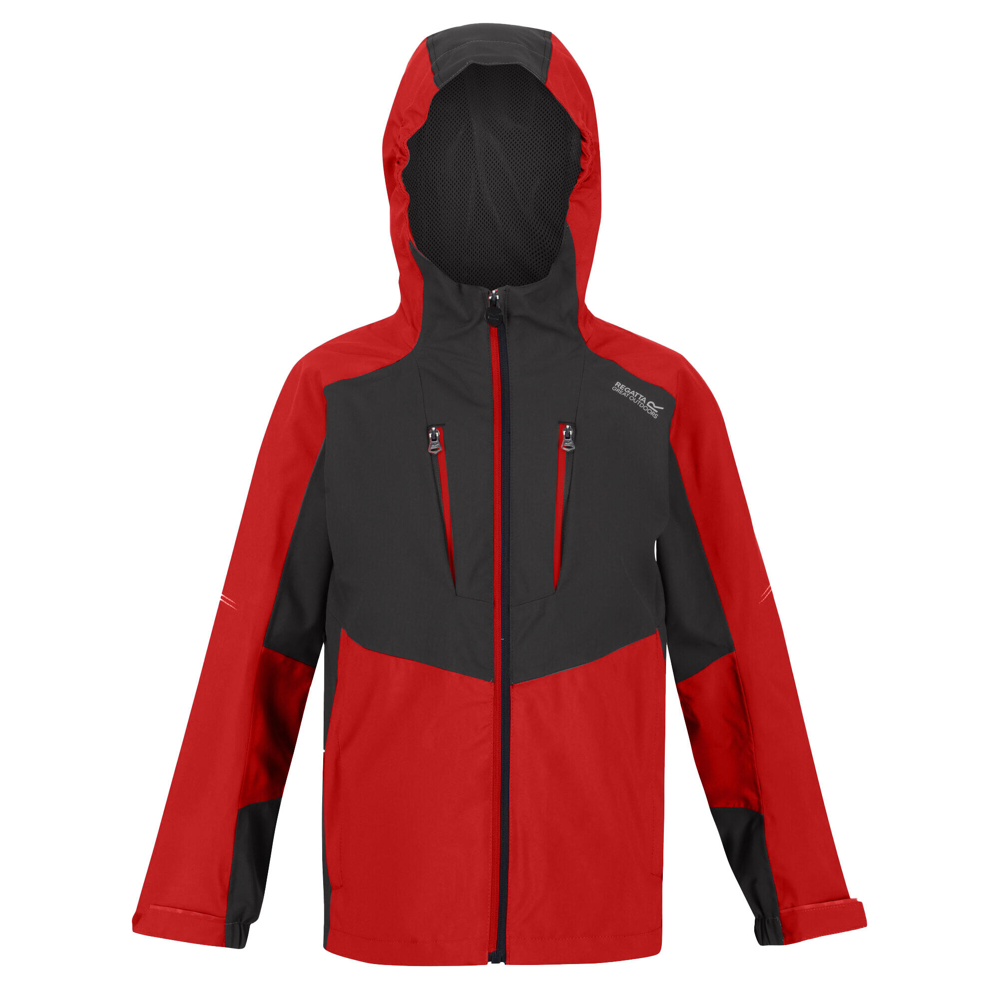 REGATTA Childrens/Kids Highton III Waterproof Jacket (Chinese Red/Ash)