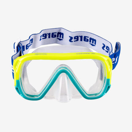 Masque Enfant Snorkeling KEEWEE Jr. Aqua Blanc Clear