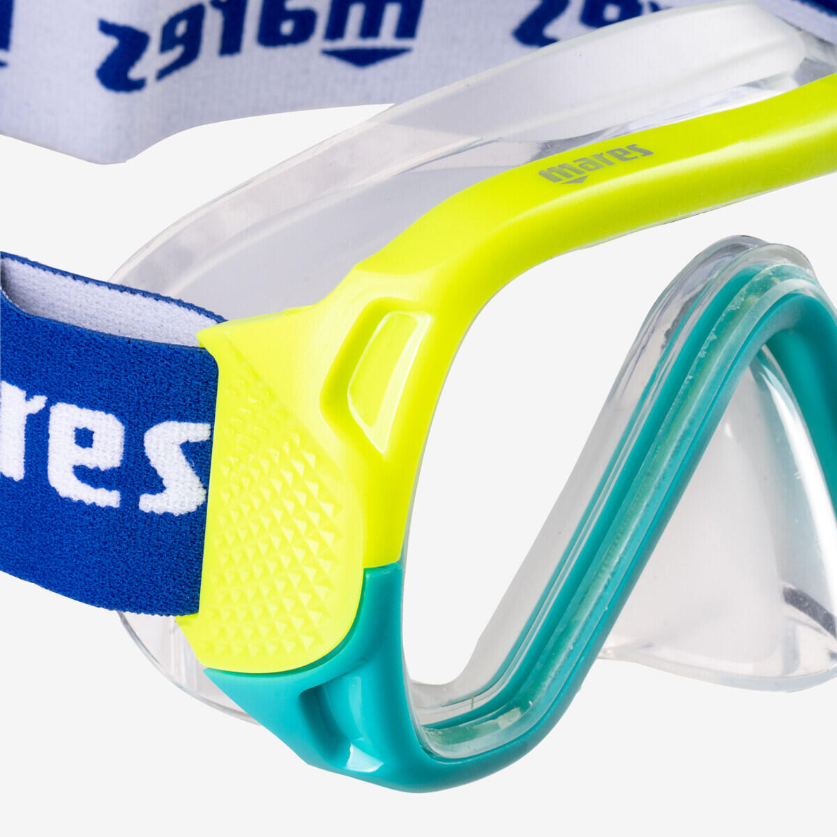 Kit Buceo Máscara Tubo Snorkel Mares Combo Keewee Jr Niños Amarillo 3/4