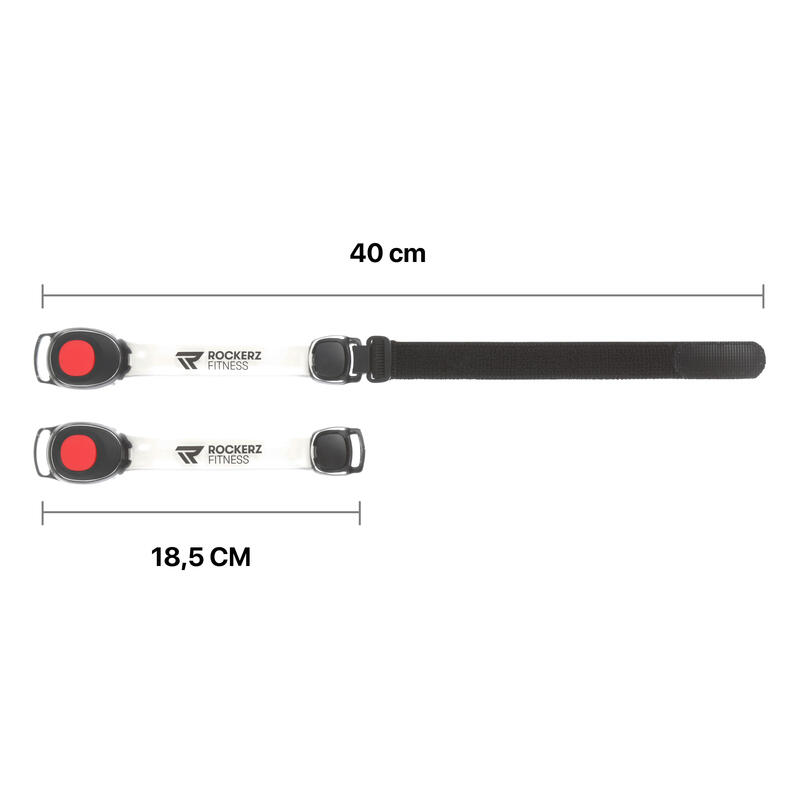 Illuminazione da corsa - Luci da corsa con batterie - Set di 2 - Colore: Rosso