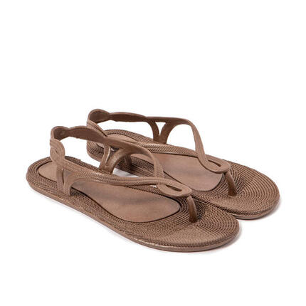 Zehentrenner Damen Brasileras Beige mit Gummisohle