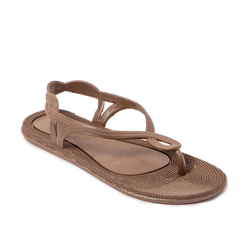 Chanclas Mujer Brasileras Marron suela goma antideslizante